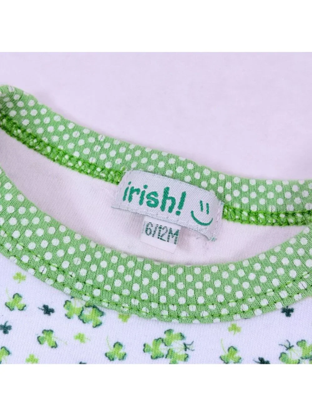 Vintage Girls 4 Leaf Clover St Patty's Day Dress + Bloomers Set Outfit 6m - 12m